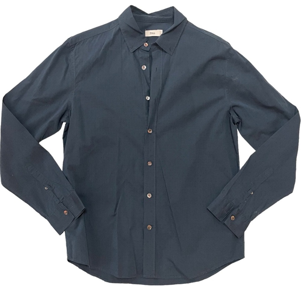 Navy Polka Dot Button Down By Closed - image 1